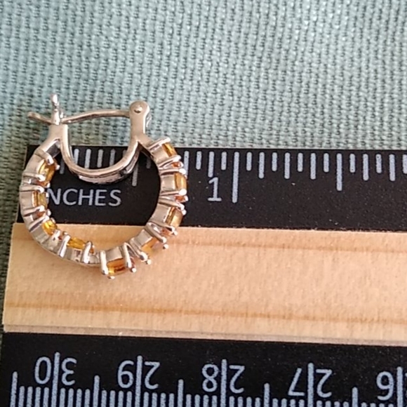 PREMIUM YELLOW SAPPHIRE INSIDE OUT HOOPS - Picture 3 of 7